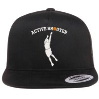 Active Shooter Basketball Lovers funny player Flat Bill Trucker Hat