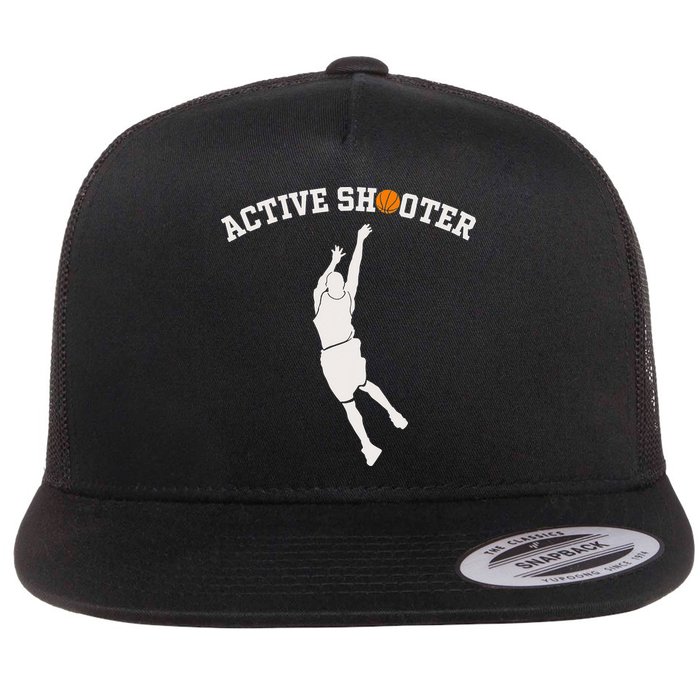 Active Shooter Basketball Lovers funny player Flat Bill Trucker Hat