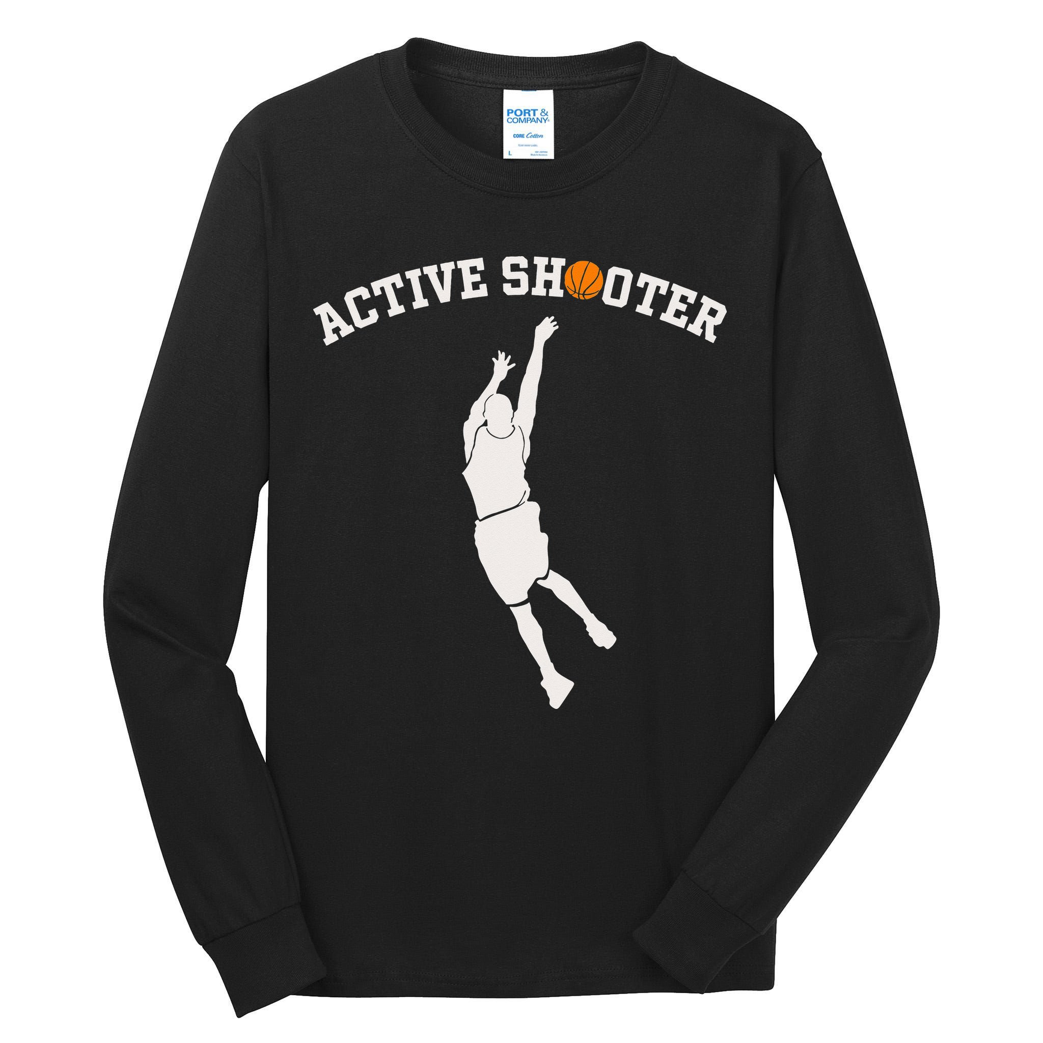 Active Shooter Basketball Lovers funny player Tall Long Sleeve T-Shirt
