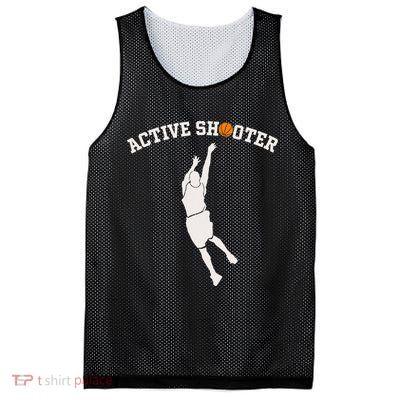 Active Shooter Basketball Lovers funny player Mesh Reversible Basketball Jersey Tank