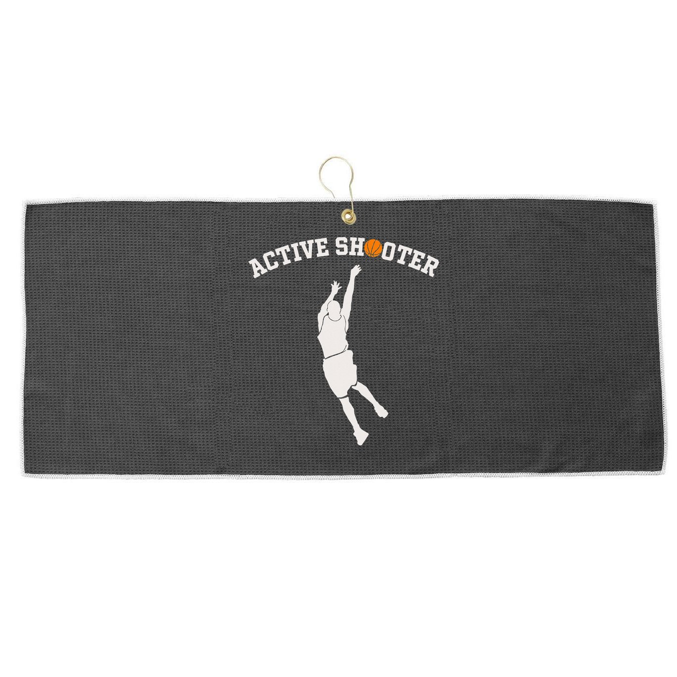 Active Shooter Basketball Lovers funny player Large Microfiber Waffle Golf Towel