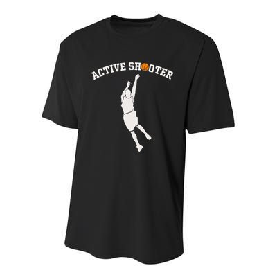 Active Shooter Basketball Lovers funny player Youth Performance Sprint T-Shirt