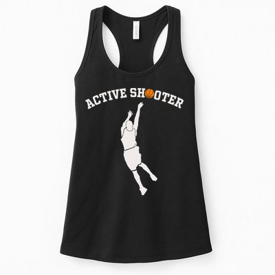 Active Shooter Basketball Lovers funny player Womens Tank Top