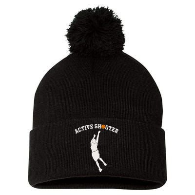 Active Shooter Basketball Lovers funny player Pom Pom 12in Knit Beanie