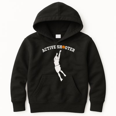 Active Shooter Basketball Lovers funny player Kids Hoodie