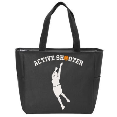 Active Shooter Basketball Lovers funny player Zip Tote Bag