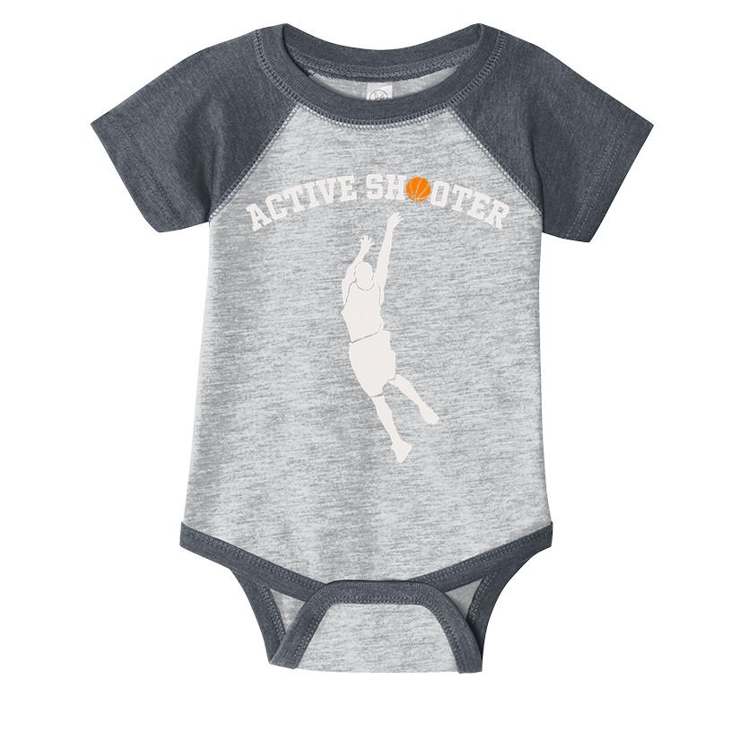 Active Shooter Basketball Lovers funny player Infant Baby Jersey Bodysuit