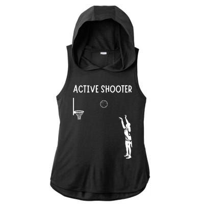 Active Shooter Basketball Lovers Ladies PosiCharge Tri-Blend Wicking Draft Hoodie Tank