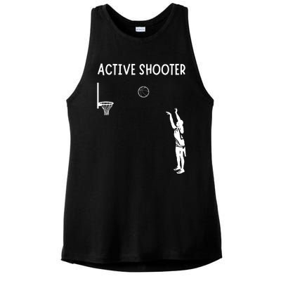 Active Shooter Basketball Lovers Ladies PosiCharge Tri-Blend Wicking Tank