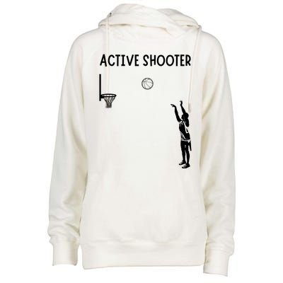 Active Shooter Basketball Lovers Womens Funnel Neck Pullover Hood