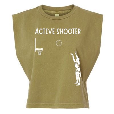 Active Shooter Basketball Lovers Garment-Dyed Women's Muscle Tee