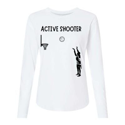 Active Shooter Basketball Lovers Womens Cotton Relaxed Long Sleeve T-Shirt