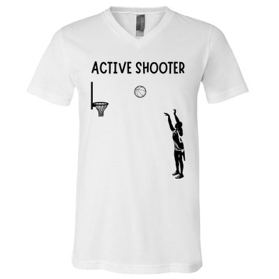 Active Shooter Basketball Lovers V-Neck T-Shirt