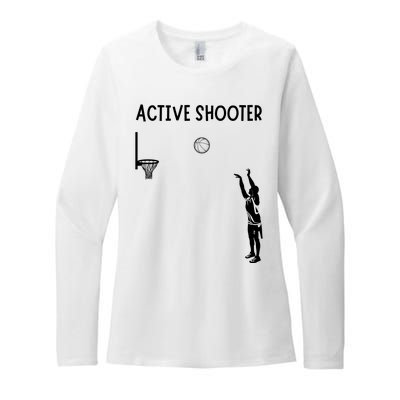 Active Shooter Basketball Lovers Womens CVC Long Sleeve Shirt