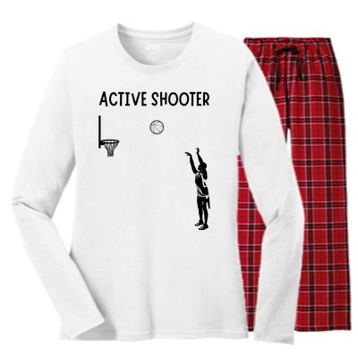 Active Shooter Basketball Lovers Women's Long Sleeve Flannel Pajama Set 