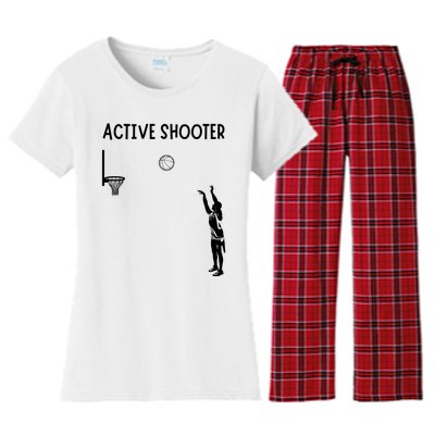 Active Shooter Basketball Lovers Women's Flannel Pajama Set