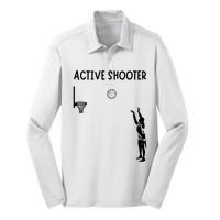 Active Shooter Basketball Lovers Silk Touch Performance Long Sleeve Polo