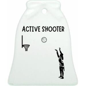 Active Shooter Basketball Lovers Ceramic Bell Ornament