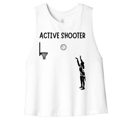 Active Shooter Basketball Lovers Women's Racerback Cropped Tank