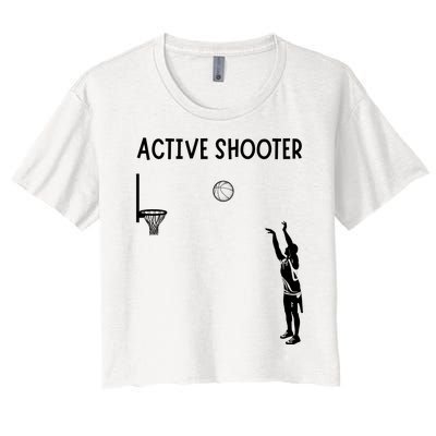 Active Shooter Basketball Lovers Women's Crop Top Tee