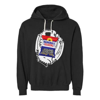 Always Salty Baseball Grandma With Sunflower Seeds Garment-Dyed Fleece Hoodie