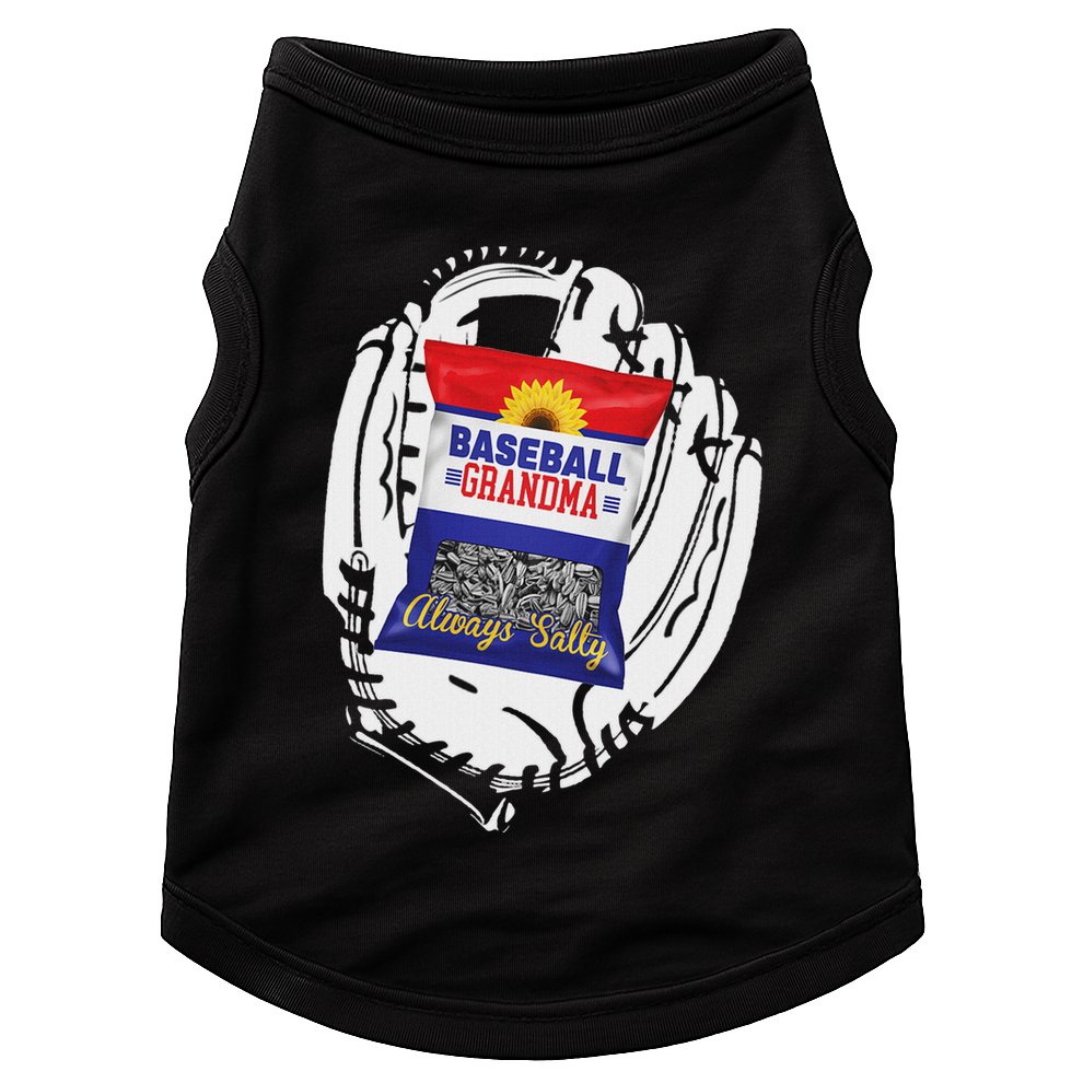 Always Salty Baseball Grandma With Sunflower Seeds Doggie Tank