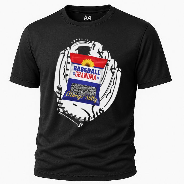 Always Salty Baseball Grandma With Sunflower Seeds Cooling Performance Crew T-Shirt