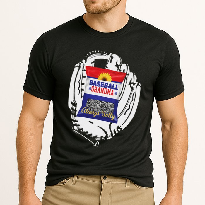 Always Salty Baseball Grandma With Sunflower Seeds Cooling Performance Crew T-Shirt