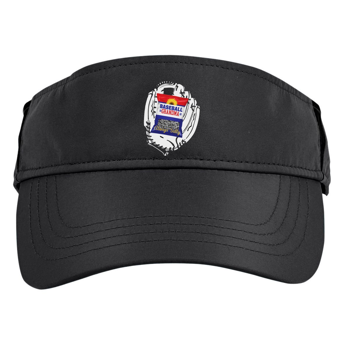 Always Salty Baseball Grandma With Sunflower Seeds Adult Drive Performance Visor