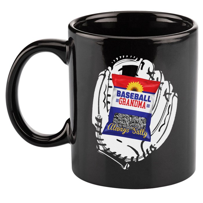Always Salty Baseball Grandma With Sunflower Seeds 11oz C Handle Ceramic Mug