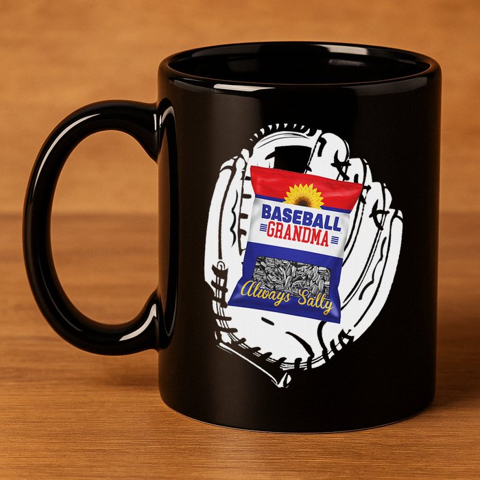 Always Salty Baseball Grandma With Sunflower Seeds 11oz C Handle Ceramic Mug