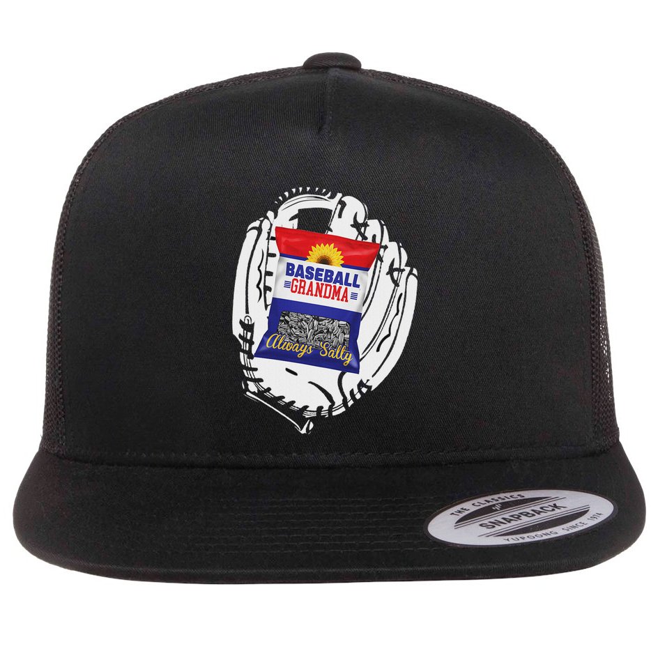 Always Salty Baseball Grandma With Sunflower Seeds Flat Bill Trucker Hat