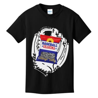 Always Salty Baseball Grandma With Sunflower Seeds Kids T-Shirt