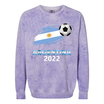 Argentina Soccer Ball Flag Jersey Argentinian Football Colorblast Crewneck Sweatshirt