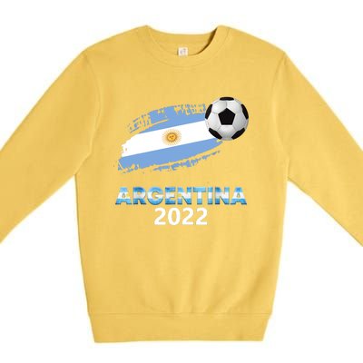 Argentina Soccer Ball Flag Jersey Argentinian Football Premium Crewneck Sweatshirt