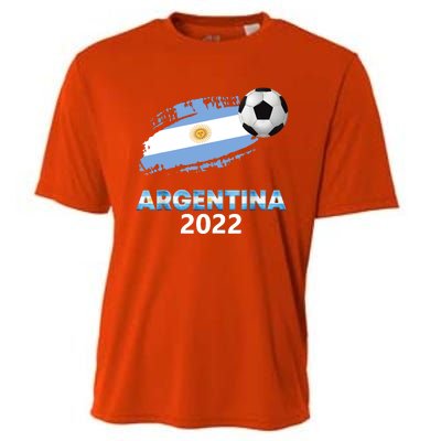 Argentina Soccer Ball Flag Jersey Argentinian Football Cooling Performance Crew T-Shirt