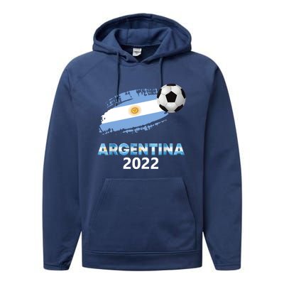 Argentina Soccer Ball Flag Jersey Argentinian Football Performance Fleece Hoodie