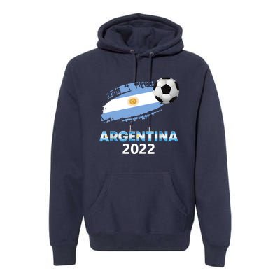 Argentina Soccer Ball Flag Jersey Argentinian Football Premium Hoodie