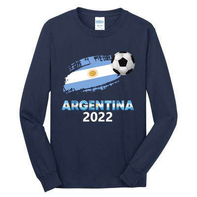 Argentina Soccer Ball Flag Jersey Argentinian Football Tall Long Sleeve T-Shirt