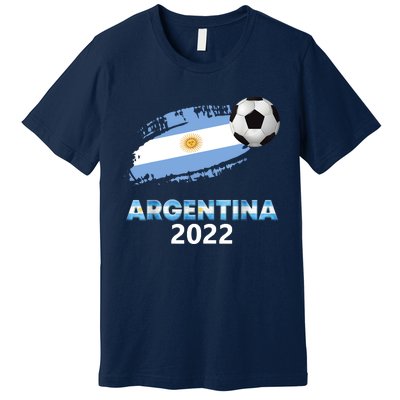 Argentina Soccer Ball Flag Jersey Argentinian Football Premium T-Shirt