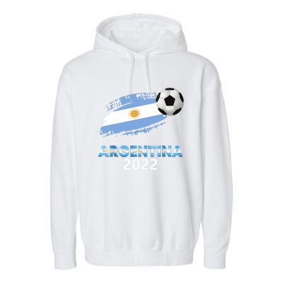 Argentina Soccer Ball Flag Jersey Argentinian Football Garment-Dyed Fleece Hoodie