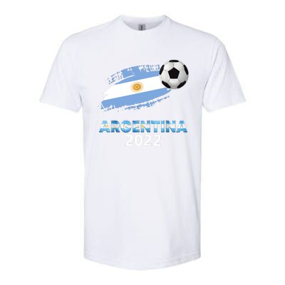 Argentina Soccer Ball Flag Jersey Argentinian Football Softstyle CVC T-Shirt