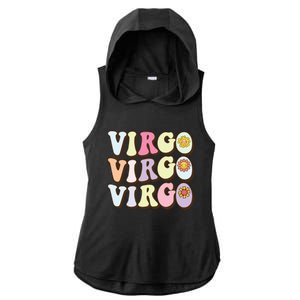 August September Birthday Groovy Astrology Zodiac Sign Virgo Ladies PosiCharge Tri-Blend Wicking Draft Hoodie Tank