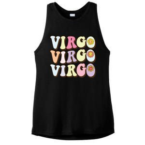 August September Birthday Groovy Astrology Zodiac Sign Virgo Ladies PosiCharge Tri-Blend Wicking Tank