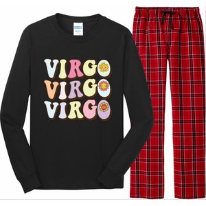 August September Birthday Groovy Astrology Zodiac Sign Virgo Long Sleeve Pajama Set