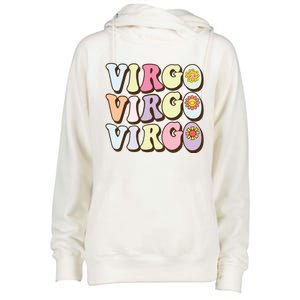 August September Birthday Groovy Astrology Zodiac Sign Virgo Womens Funnel Neck Pullover Hood