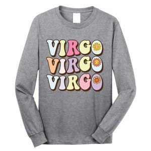 August September Birthday Groovy Astrology Zodiac Sign Virgo Long Sleeve Shirt