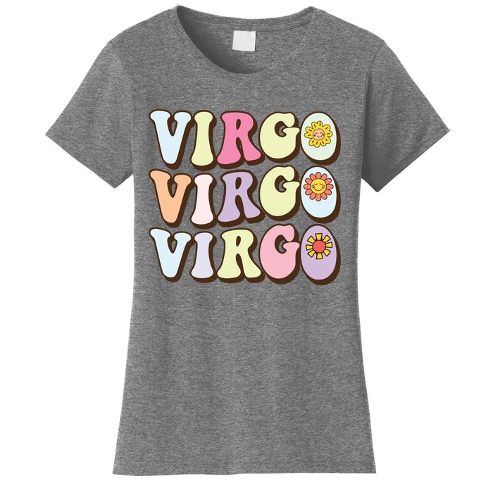 August September Birthday Groovy Astrology Zodiac Sign Virgo Women's T-Shirt