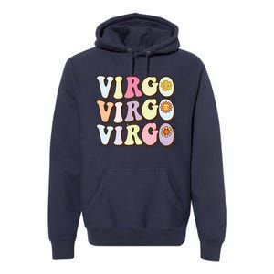 August September Birthday Groovy Astrology Zodiac Sign Virgo Premium Hoodie