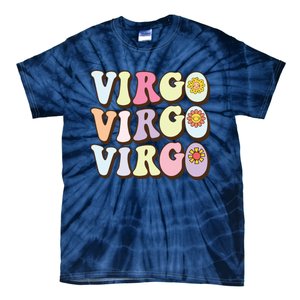 August September Birthday Groovy Astrology Zodiac Sign Virgo Tie-Dye T-Shirt